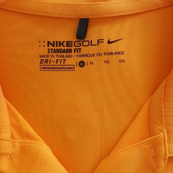Nike Golf Men's Polo Shirt Size XL Orange And White - Picture 2 of 12